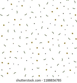 Dark Green, Yellow vector seamless pattern with spheres, triangles. Glitter abstract illustration with connection of triangle structure. Pattern for trendy fabric, wallpapers.