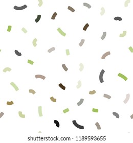 Dark Green, Yellow vector seamless template with lines, ovals. Blurred geometric sample with gradient bubbles.  The best blurred design for your business.
