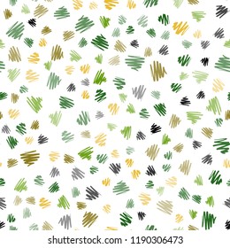 Dark Green, Yellow vector seamless layout with flat lines. Glitter abstract illustration with colored sticks. Pattern for ads, posters, banners.