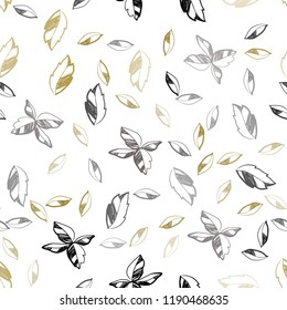 Dark Green, Yellow vector seamless doodle template with leaves. Modern geometrical abstract illustration with leaves. Pattern for trendy fabric, wallpapers.