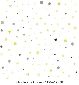 Dark Green, Yellow vector seamless texture with poly style with circles, cubes. Circles, lines, rhombus with colorful gradient. Pattern for trendy fabric, wallpapers.
