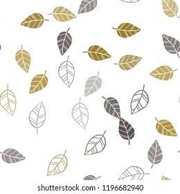 Dark Green, Yellow vector seamless doodle pattern with leaves. Colorful illustration in doodle style with leaves. Trendy design for wallpaper, fabric makers.