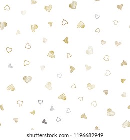 Dark Green, Yellow vector seamless texture with lovely hearts. Beautiful colored illustration with hearts in celebration style. Pattern for carnival, festival romantic leaflets.