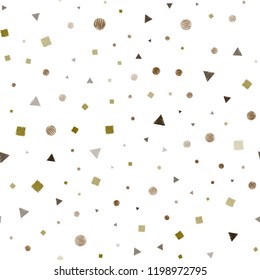 Dark Green, Yellow vector seamless cover with polygonal style with circles. Abstract illustration with colorful dots, lines, cubes. Pattern for trendy fabric, wallpapers.