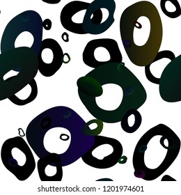 Dark Green, Yellow vector seamless texture with disks. Blurred decorative design in abstract style with bubbles. Pattern for trendy fabric, wallpapers.