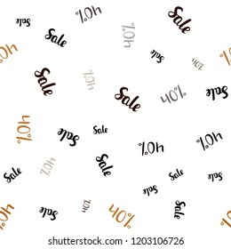 Dark Green, Yellow vector seamless background with 40 % signs of sales. Colored words of sales with gradient on white background. Backdrop for super sales on Black Friday.