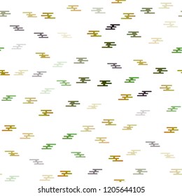Dark Green, Yellow vector seamless background with straight lines. Glitter abstract illustration with colored sticks. The template can be used as a background.