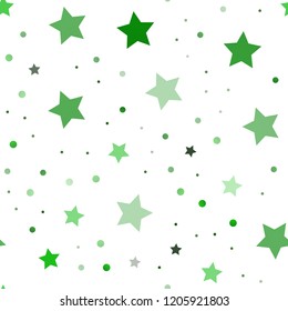 Dark Green, Yellow vector seamless pattern with christmas stars. Blurred decorative design in simple style with stars. Smart design for your business advert.