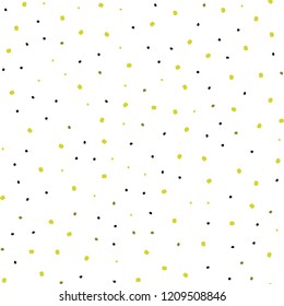 Dark Green, Yellow vector seamless pattern with spheres. Illustration with set of shining colorful abstract circles. Template for business cards, websites.