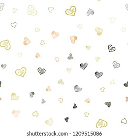 Dark Green, Yellow vector seamless pattern with colorful hearts. Illustration with hearts in love concept for valentine's day. Design for ad, poster, banner of Valentine Day.