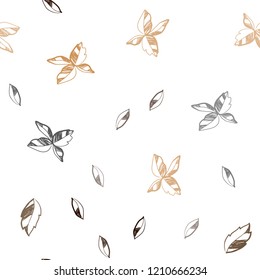 Dark Green, Yellow vector seamless elegant pattern with leaves. Colorful abstract illustration with leaves in doodle style. Pattern for design of window blinds, curtains.
