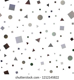Dark Green, Yellow vector seamless texture in poly style with circles, cubes. Abstract illustration with colorful dots, lines, cubes. Pattern for trendy fabric, wallpapers.