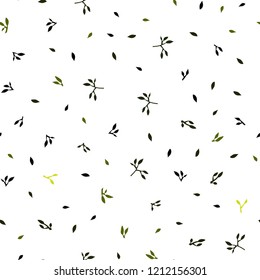 Dark Green, Yellow vector seamless abstract background with leaves. Modern geometrical abstract illustration with leaves. Pattern for design of fabric, wallpapers.