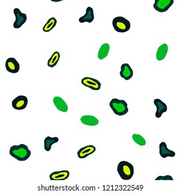Dark Green, Yellow vector seamless backdrop with dots. Glitter abstract illustration with blurred drops of rain. Design for textile, fabric, wallpapers.