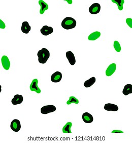 Dark Green, Yellow vector seamless layout with circle shapes. Abstract illustration with colored bubbles in nature style. Pattern for design of window blinds, curtains.