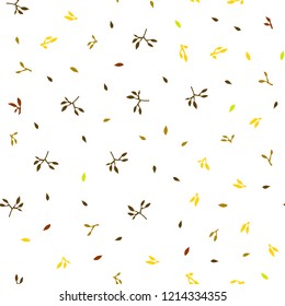 Dark Green, Yellow vector seamless natural background with leaves. Blurred decorative design in Indian style with leaves. Design for textile, fabric, wallpapers.