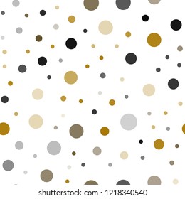 Dark Green, Yellow vector seamless pattern with spheres. Blurred bubbles on abstract background with colorful gradient. Design for textile, fabric, wallpapers.