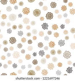 Dark Green, Yellow vector seamless texture with colored snowflakes. Shining colored illustration with snow in christmas style. Pattern for design of window blinds, curtains.