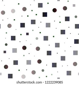 Dark Green, Yellow vector seamless background with circles, rectangles. Abstract backdrop with colorful circles, rectangles. Pattern for design of window blinds, curtains.