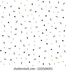 Dark Green, Yellow vector seamless texture with disks, lines. Modern abstract colorful illustration with spheres and lines. Pattern for design of fabric, wallpapers.