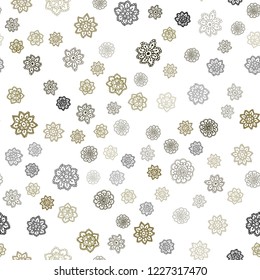 Dark Green, Yellow vector seamless texture with colored snowflakes. Snow on blurred abstract background with gradient. Trendy design for wallpaper, fabric makers.