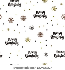 Dark Green, Yellow vector seamless texture with colored snowflakes. Glitter abstract illustration with crystals of ice. Pattern for design of fabric, wallpapers.