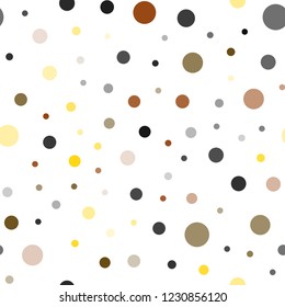 Dark Green, Yellow vector seamless cover with spots. Illustration with set of shining colorful abstract circles. Design for textile, fabric, wallpapers.