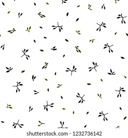 Dark Green, Yellow vector seamless doodle layout with leaves. Creative illustration in blurred style with leaves. Template for business cards, websites.