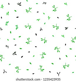 Dark Green, Yellow vector seamless doodle backdrop with leaves. Decorative illustration with doodles on abstract template. Design for textile, fabric, wallpapers.