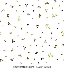 Dark Green, Yellow vector seamless doodle background with leaves. Doodle illustration of leaves in Origami style with gradient. Template for business cards, websites.