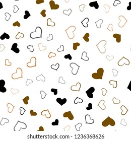 Dark Green, Yellow vector seamless template with doodle hearts. Illustration with hearts in love concept for valentine's day. Template for Valentine's greeting postcards.