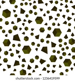 Dark Green, Yellow vector seamless, isometric layout with rectangles, triangles. Abstract gradient illustration with triangles, cubes. Pattern for design of fabric, wallpapers.
