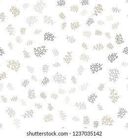 Dark Green, Yellow vector seamless elegant background with leaves, branches. Leaves and branches with gradient on white background. Pattern for design of window blinds, curtains.