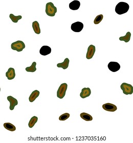 Dark Green, Yellow vector seamless template with circles. Glitter abstract illustration with blurred drops of rain. Pattern for design of window blinds, curtains.