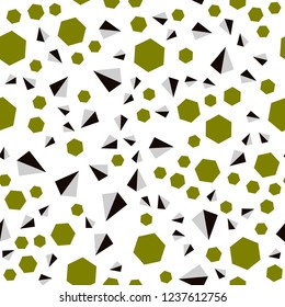 Dark Green, Yellow vector seamless, isometric pattern with polygonal style with cubes. Abstract gradient illustration with triangles, cubes. Design for wallpaper, fabric makers.
