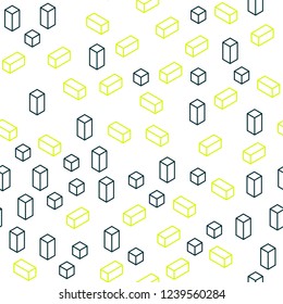 Dark Green, Yellow vector seamless, isometric cover in polygonal style. Illustration with set of colorful rectangles. Design for wallpaper, fabric makers.