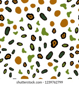Dark Green, Yellow vector seamless template with circles. Modern abstract illustration with colorful water drops. Pattern for design of window blinds, curtains.