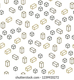 Dark Green, Yellow vector seamless, isometric background with rectangles. Glitter abstract illustration with rectangular shapes. Texture for window blinds, curtains.
