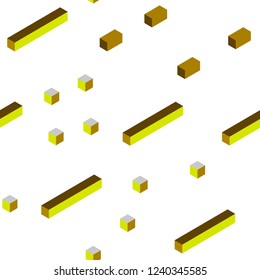 Dark Green, Yellow vector seamless, isometric texture in rectangular style. Glitter abstract illustration with rectangular shapes. Design for wallpaper, fabric makers.