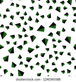 Dark Green, Yellow vector seamless, isometric background with triangles. Beautiful illustration with triangles in nature style. Pattern for design of fabric, wallpapers.