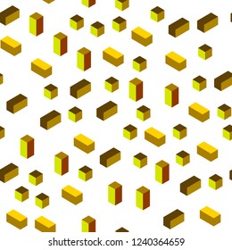 Dark Green, Yellow vector seamless, isometric template with rhombus. Modern abstract illustration with colorful rectangles. Design for textile, fabric, wallpapers.