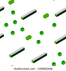 Dark Green, Yellow vector seamless, isometric cover in polygonal style. Beautiful illustration with rectangles and squares. Template for business cards, websites.