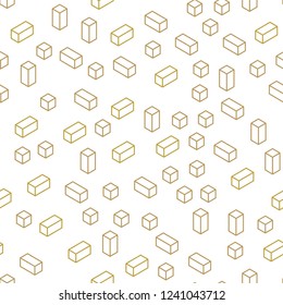 Dark Green, Yellow vector seamless, isometric pattern in square style. Decorative design in abstract style with rectangles. Pattern for design of fabric, wallpapers.
