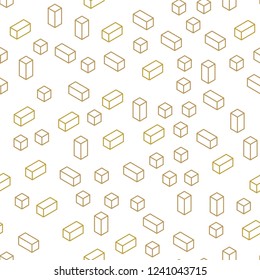 Dark Green, Yellow vector seamless, isometric pattern in square style. Decorative design in abstract style with rectangles. Pattern for design of fabric, wallpapers.