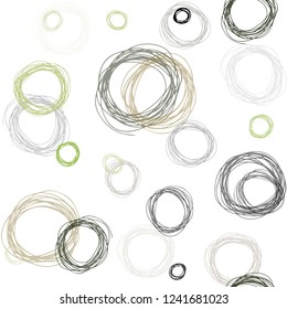 Dark Green, Yellow vector seamless pattern with spheres. Illustration with set of shining colorful abstract circles. Design for textile, fabric, wallpapers.