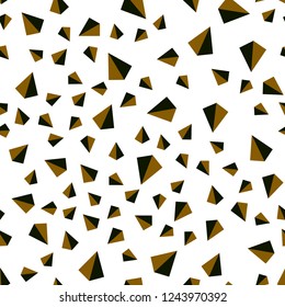 Dark Green, Yellow vector seamless, isometric cover with polygonal style. Decorative design in abstract style with triangles. Pattern for design of fabric, wallpapers.