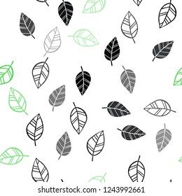 Dark Green, Yellow vector seamless doodle template with leaves. Brand new colored illustration in blurry style with leaves. Pattern for trendy fabric, wallpapers.