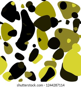 Dark Green, Yellow vector seamless template with circles. Modern abstract illustration with colorful water drops. Pattern for trendy fabric, wallpapers.