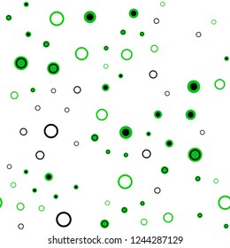 Dark Green, Yellow vector seamless template with circles. Blurred bubbles on abstract background with colorful gradient. Pattern for trendy fabric, wallpapers.