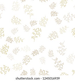 Dark Green, Yellow vector seamless elegant background with branches. Sketchy doodles on white background. Design for textile, fabric, wallpapers.